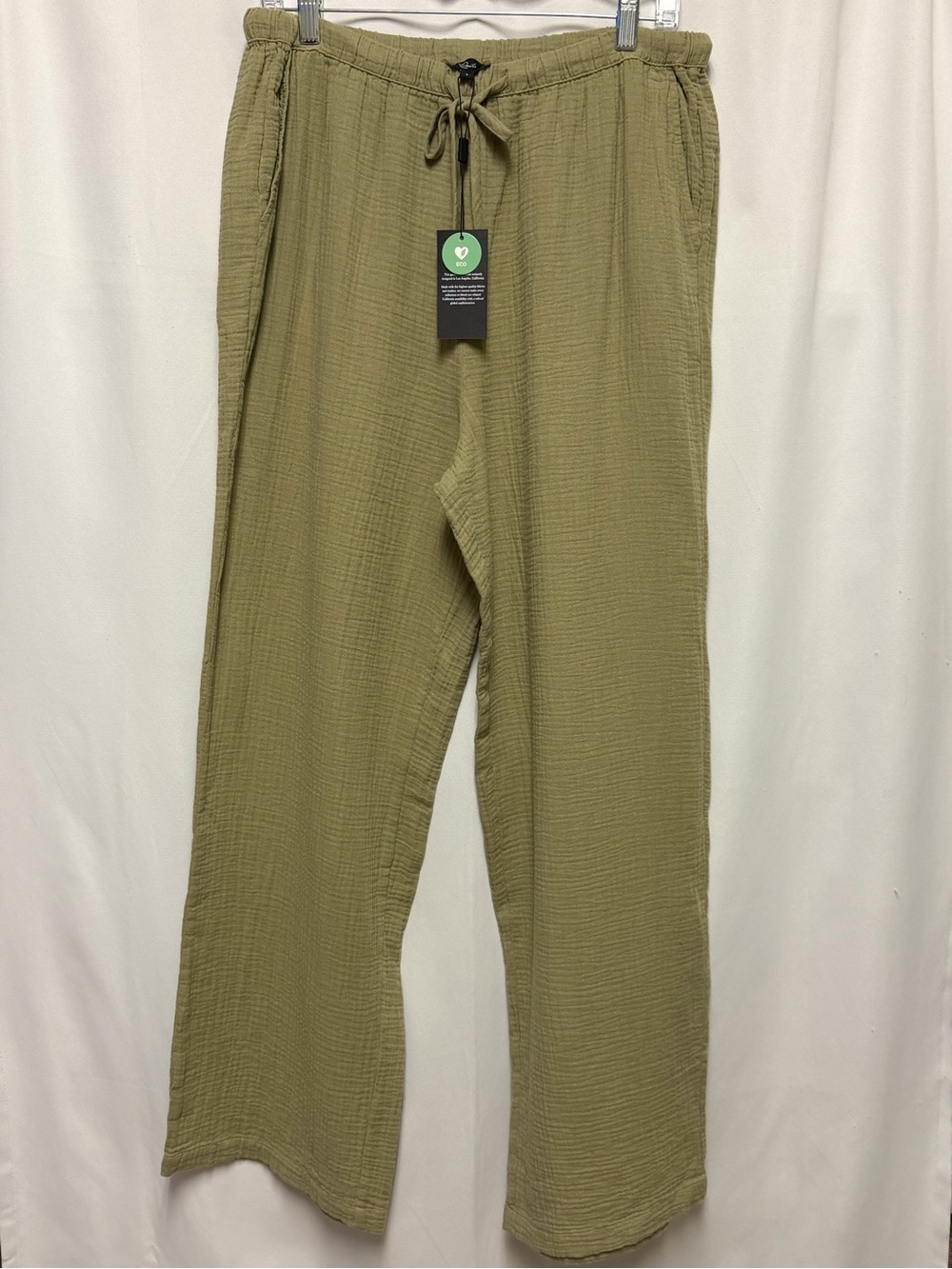 Women's Rails Emmie Organic Cotton Drawstring Relaxed Gauze Pants Size Large